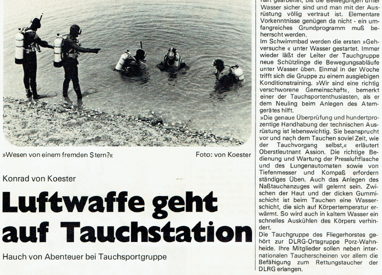 Luftwaffe geht auf Tauchstation Luftwaffe geht auf Tauchstation
